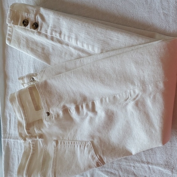 Loft Made and Loved Slim Pockets Skinny Button Seams White Sz. 24/00 - Picture 10 of 16